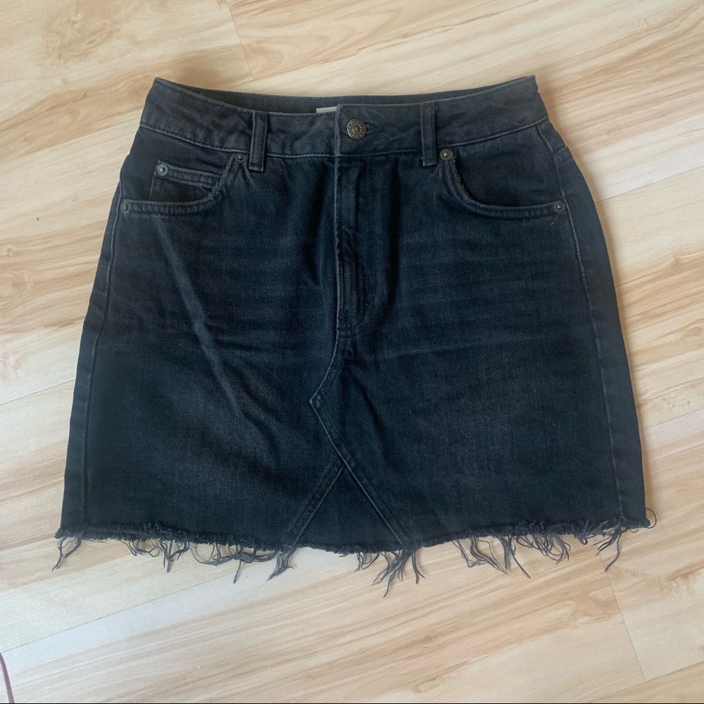 Topshop Black Denim Skirt